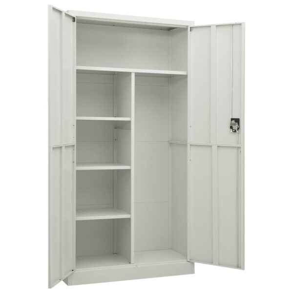 Aplusliving-Locker Cabinet Light Grey 90x40x180 cm Steel