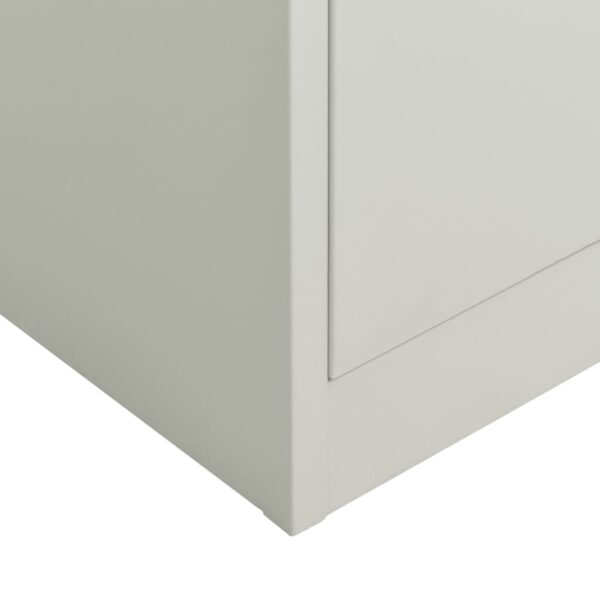 Aplusliving-Locker Cabinet Light Grey 90x40x180 cm Steel