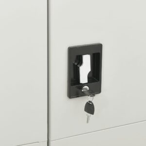 Aplusliving-Locker Cabinet Light Grey 90x40x180 cm Steel