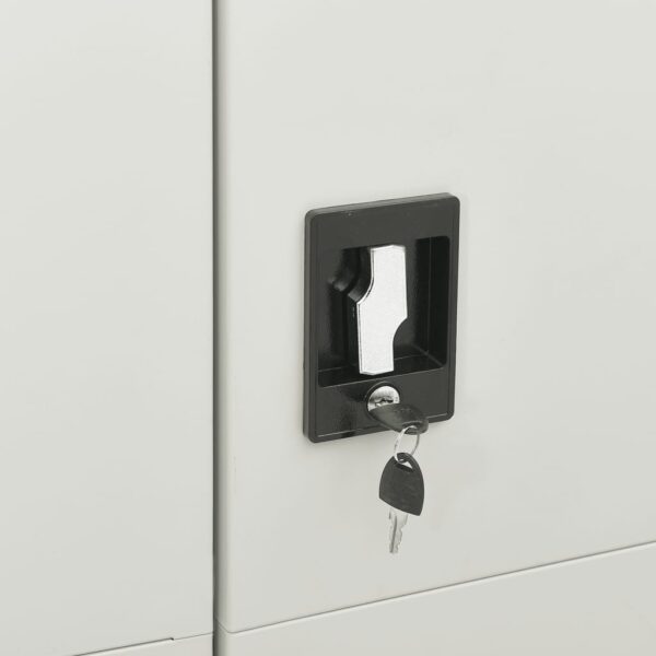 Aplusliving-Locker Cabinet Light Grey 90x40x180 cm Steel