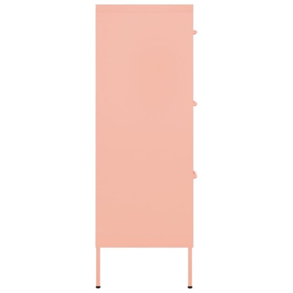 Aplusliving-Drawer Cabinet Pink 80x35x101.5 cm Steel