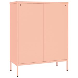 Aplusliving-Drawer Cabinet Pink 80x35x101.5 cm Steel