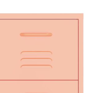 Aplusliving-Drawer Cabinet Pink 80x35x101.5 cm Steel