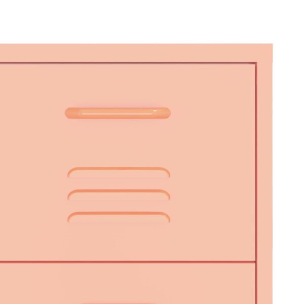 Aplusliving-Drawer Cabinet Pink 80x35x101.5 cm Steel
