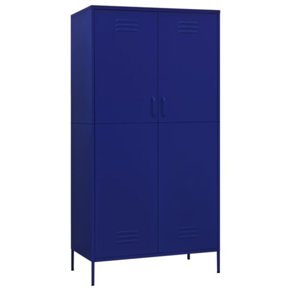 Aplusliving-Wardrobe Navy Blue 90x50x180 cm Steel