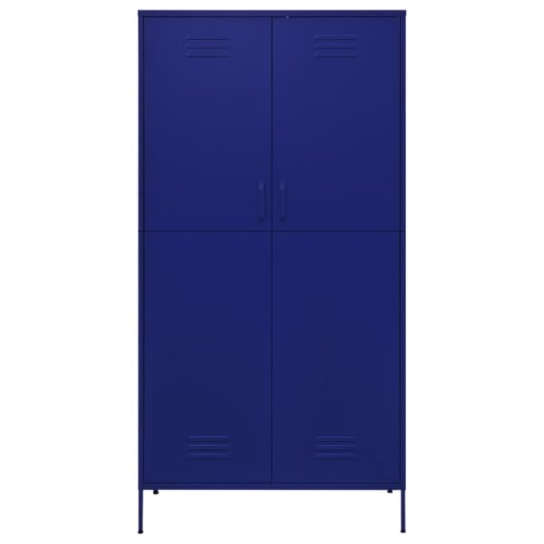 Aplusliving-Wardrobe Navy Blue 90x50x180 cm Steel