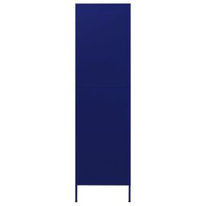 Aplusliving-Wardrobe Navy Blue 90x50x180 cm Steel