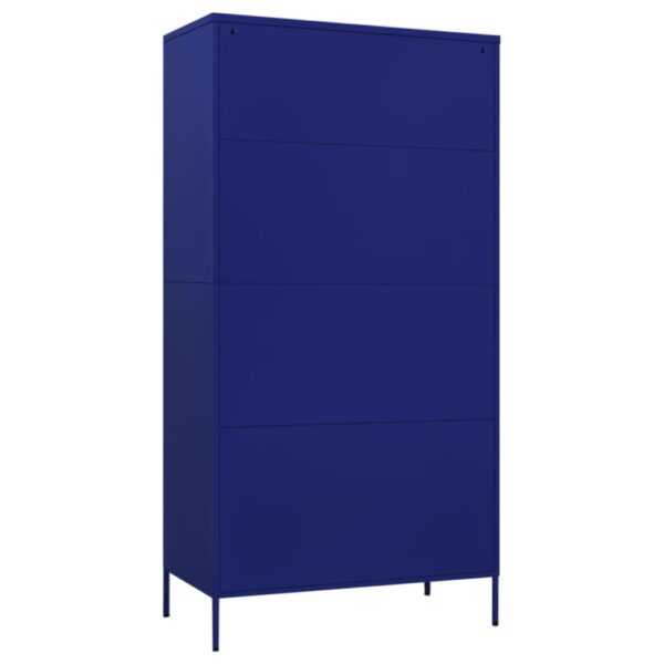 Aplusliving-Wardrobe Navy Blue 90x50x180 cm Steel