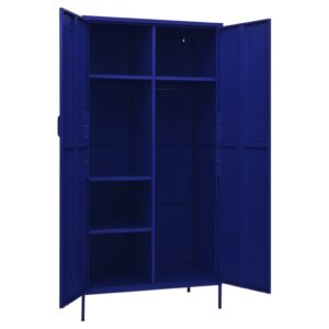 Aplusliving-Wardrobe Navy Blue 90x50x180 cm Steel