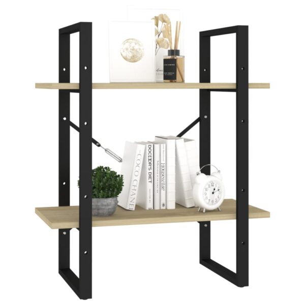 Aplusliving-2-Tier Book Cabinet Sonoma Oak 60x30x70 cm Engineered Wood