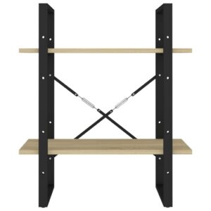 Aplusliving-2-Tier Book Cabinet Sonoma Oak 60x30x70 cm Engineered Wood