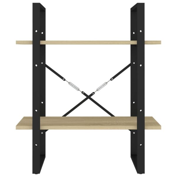 Aplusliving-2-Tier Book Cabinet Sonoma Oak 60x30x70 cm Engineered Wood
