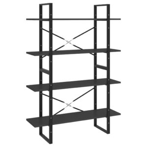 Aplusliving-4-Tier Book Cabinet Grey 100x30x140 cm Engineered Wood