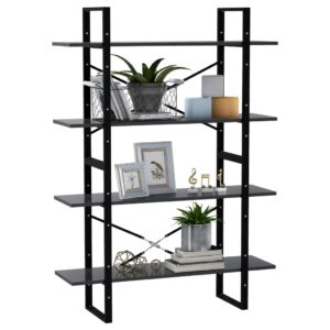 Aplusliving-4-Tier Book Cabinet Grey 100x30x140 cm Engineered Wood