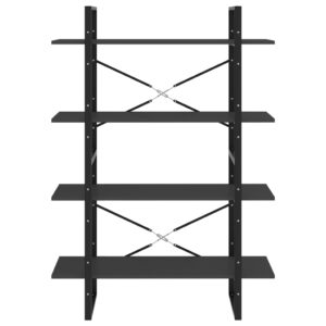 Aplusliving-4-Tier Book Cabinet Grey 100x30x140 cm Engineered Wood