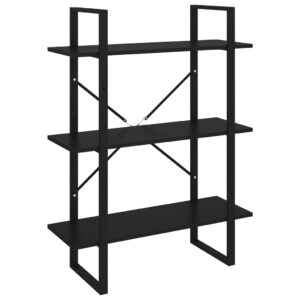 Aplusliving-Book Cabinet Black 80x30x105 cm Engineered Wood