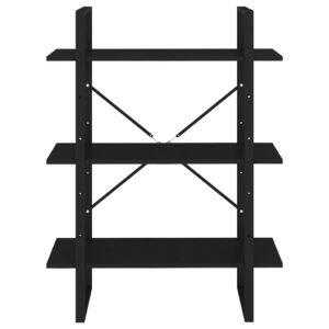 Aplusliving-Book Cabinet Black 80x30x105 cm Engineered Wood