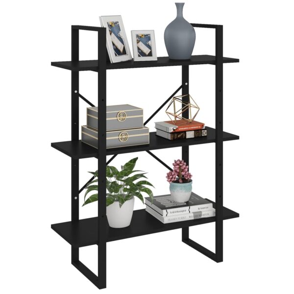 Aplusliving-Book Cabinet Black 80x30x105 cm Engineered Wood