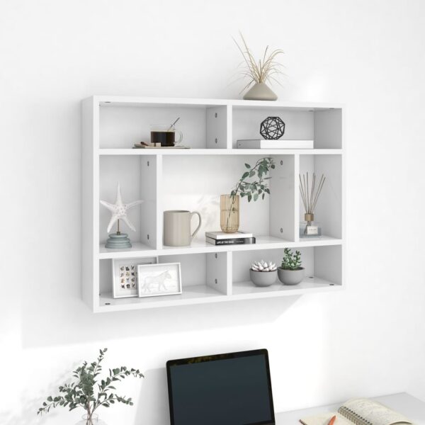 Aplusliving-Wall Shelf White 75x16x55 cm Engineered Wood