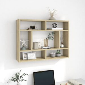 Aplusliving-Wall Shelf Sonoma Oak 75x16x55 cm Engineered Wood