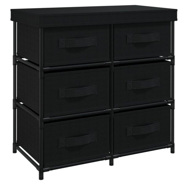 Aplusliving-Storage Cabinet with 6 Drawers 55x29x55 cm Black Steel