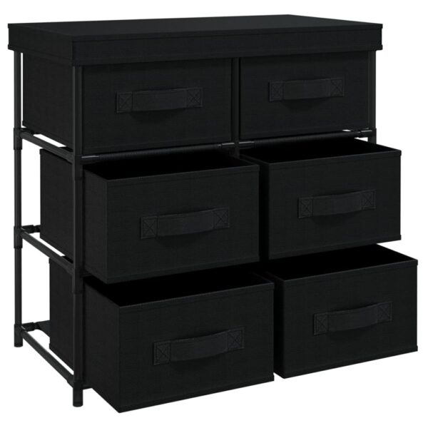 Aplusliving-Storage Cabinet with 6 Drawers 55x29x55 cm Black Steel