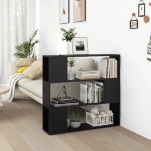 Aplusliving-Book Cabinet Room Divider Black 100x24x94 cm