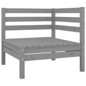 Aplusliving-4 Piece Garden Lounge Set Solid Pinewood Grey