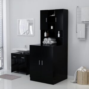 Aplusliving-Washing Machine Cabinet Black