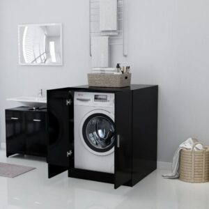 Aplusliving-Washing Machine Cabinet Black