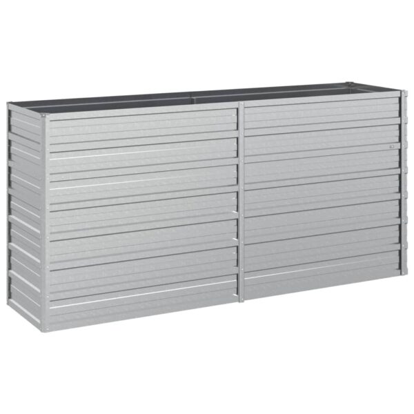 Aplusliving-Garden Raised Bed 160x40x77 cm Galvanized Steel Silver