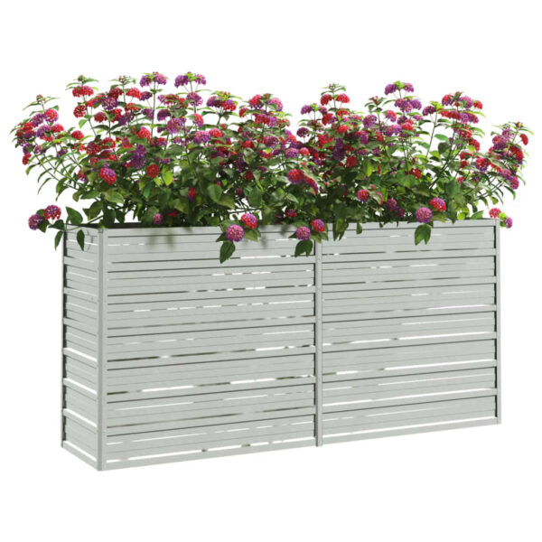 Aplusliving-Garden Raised Bed 160x40x77 cm Galvanized Steel Silver
