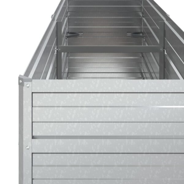 Aplusliving-Garden Raised Bed 160x40x77 cm Galvanized Steel Silver