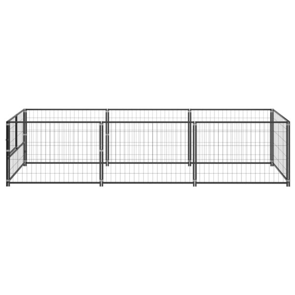 Aplusliving-Dog Kennel Black 3 m² Steel
