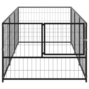 Aplusliving-Dog Kennel Black 3 m² Steel