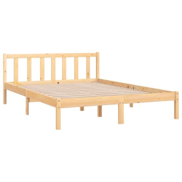 Aplusliving-Bed Frame without Mattress Solid Wood 135x190 cm