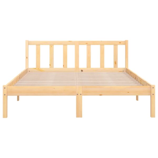 Aplusliving-Bed Frame without Mattress Solid Wood 135x190 cm