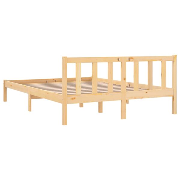 Aplusliving-Bed Frame without Mattress Solid Wood 135x190 cm