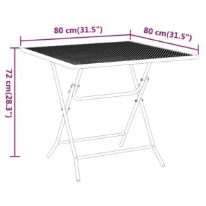 Aplusliving-Garden Table 80x80x72 cm Expanded Metal Mesh Anthracite