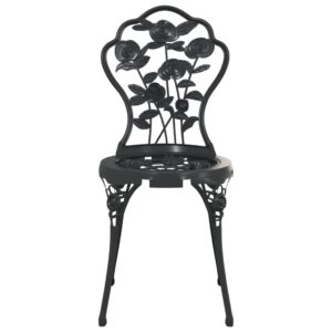 Aplusliving-3 Piece Bistro Set Cast Aluminium Black