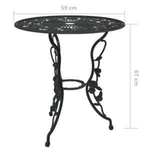 Aplusliving-3 Piece Bistro Set Cast Aluminium Black