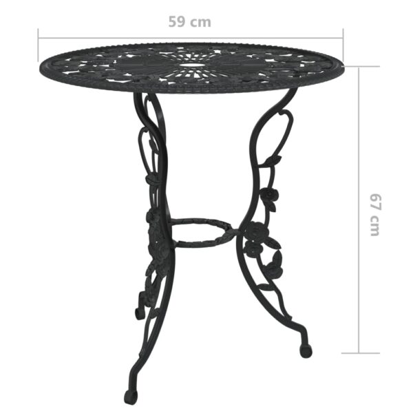 Aplusliving-3 Piece Bistro Set Cast Aluminium Black