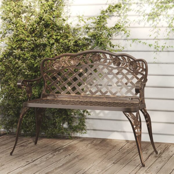 Aplusliving-Garden Bench 108 cm Cast Aluminium Bronze