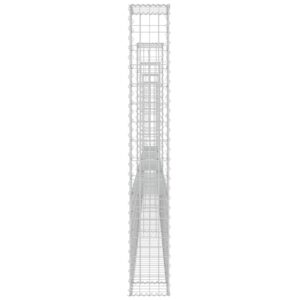 Aplusliving-U-shape Gabion Basket with 5 Posts Iron 500x20x150 cm