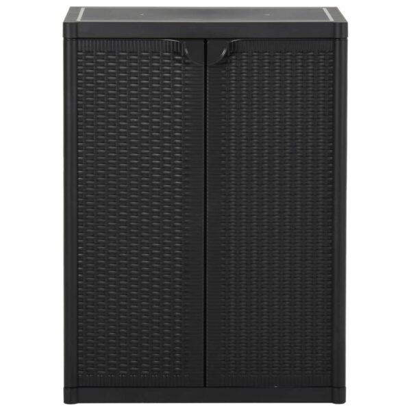Aplusliving-Garden Storage Cabinet Black 65x45x88 cm PP Rattan