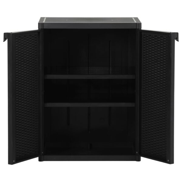 Aplusliving-Garden Storage Cabinet Black 65x45x88 cm PP Rattan