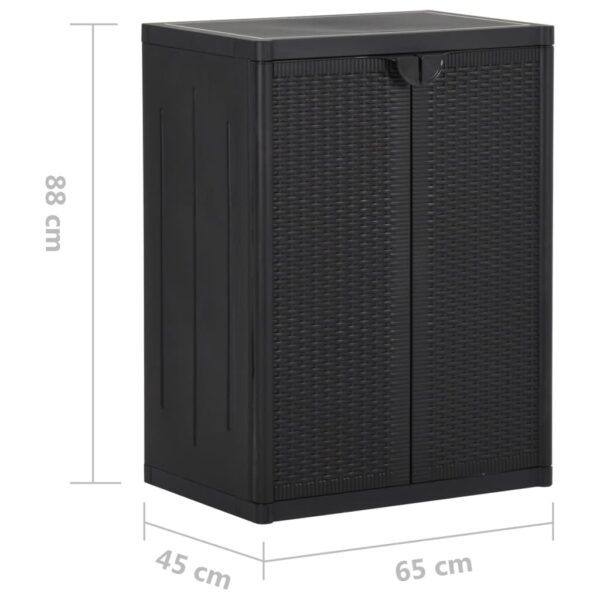 Aplusliving-Garden Storage Cabinet Black 65x45x88 cm PP Rattan