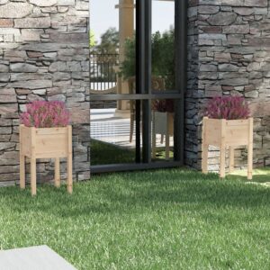 Aplusliving-Garden Planters 2 pcs 40x40x70 cm Solid Pinewood