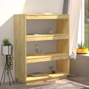Aplusliving-Book Cabinet/Room Divider 80x35x103 cm Solid Pinewood