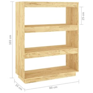 Aplusliving-Book Cabinet/Room Divider 80x35x103 cm Solid Pinewood